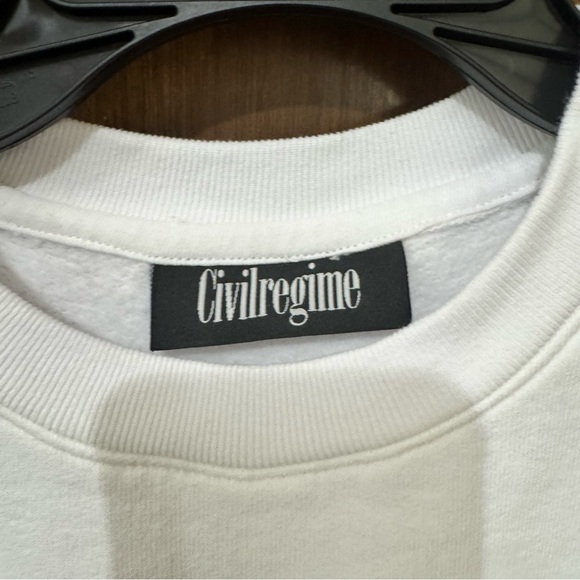 Civil Regime - Red Rose NWT! White Sweatshirt with Floral Embroidery Medium - Picture 6 of 8